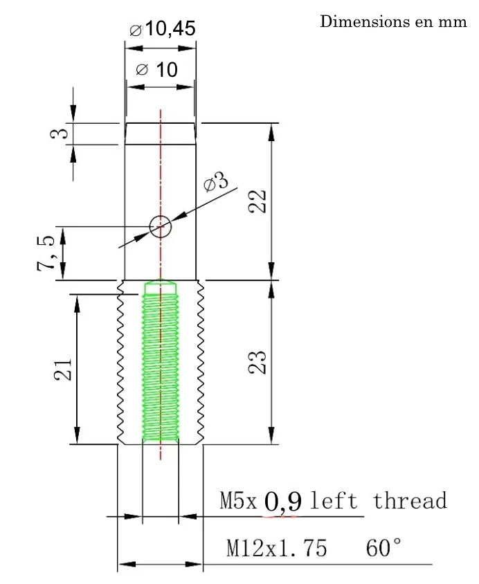Barre extérieure Ø14mm