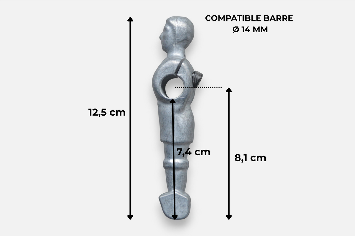 Joueur baby-foot - Aluminium (H: 12,5cm)