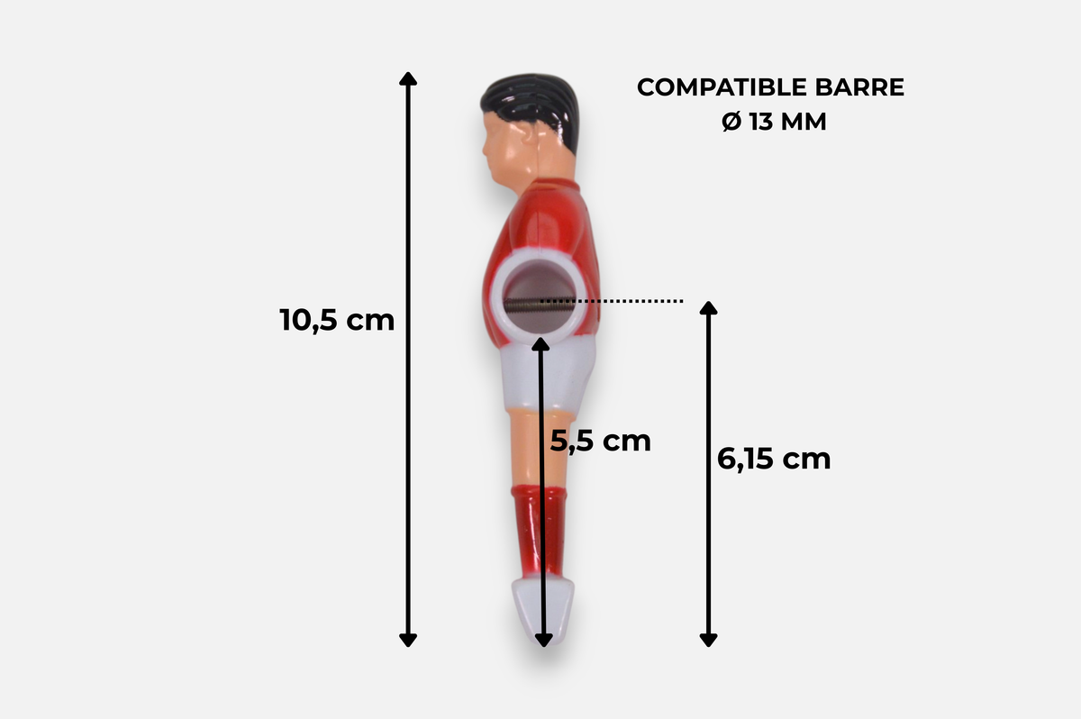 Joueur baby-foot - Plastique (H: 10,5cm)