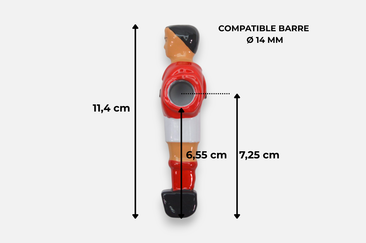 Joueur baby-foot - Aluminium (H: 11,4cm)