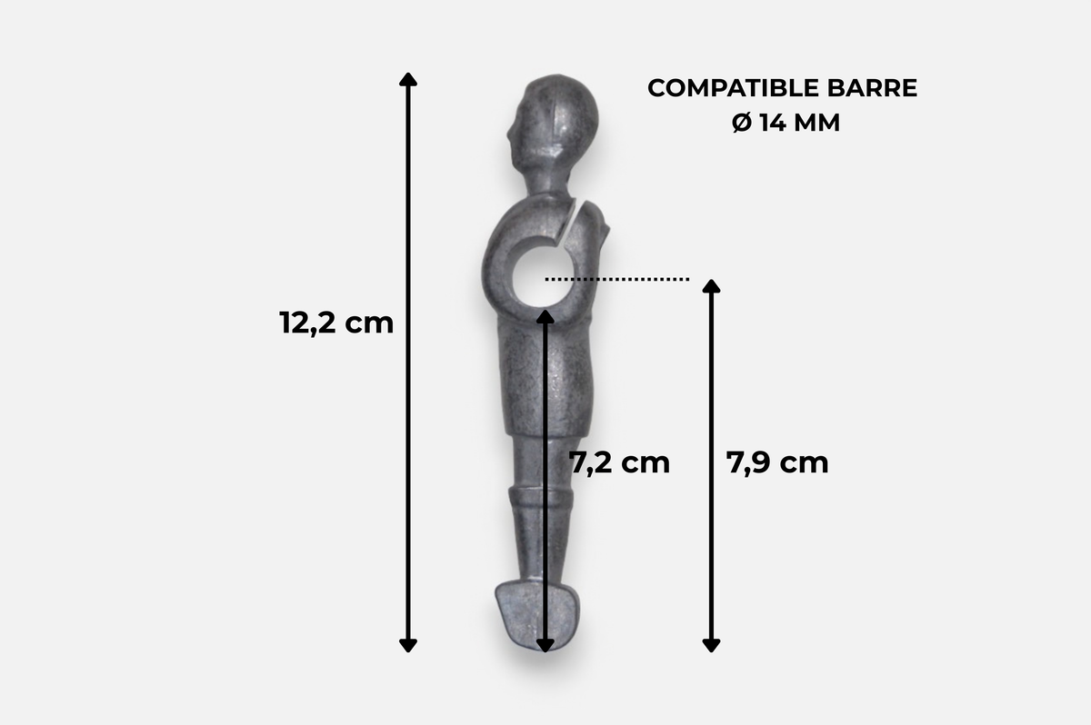 Joueur baby-foot - Aluminium (H: 12,2cm)